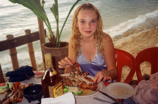 A fresh lobster dinner at the waters edge is wonderful at Playa De Mismaloya, Ramada Miramar Bar and Grill